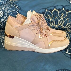 Michael Kors Soft Pink Trainer Wedges Sneakers Shoes NEW